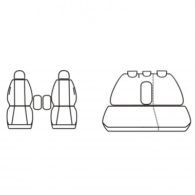 Чехлы сиденья авто. модель. Citroen C5 (01-08)  Экокожа, серый + серая жаккардовая вставка