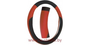 Оплетка рул. колеса  L ЭкоКожа [2016NSTW27A] черно-красный, фактурная поверхность