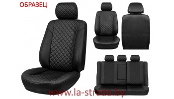 Чехлы сиденья авто. модель. Audi A4 B5 (94-01)  Экокожа, черный + вставка РОМБ