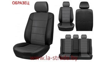 Чехлы сиденья авто. модель. Audi A4 B5 (94-01)  Экокожа, черный + серая вставка